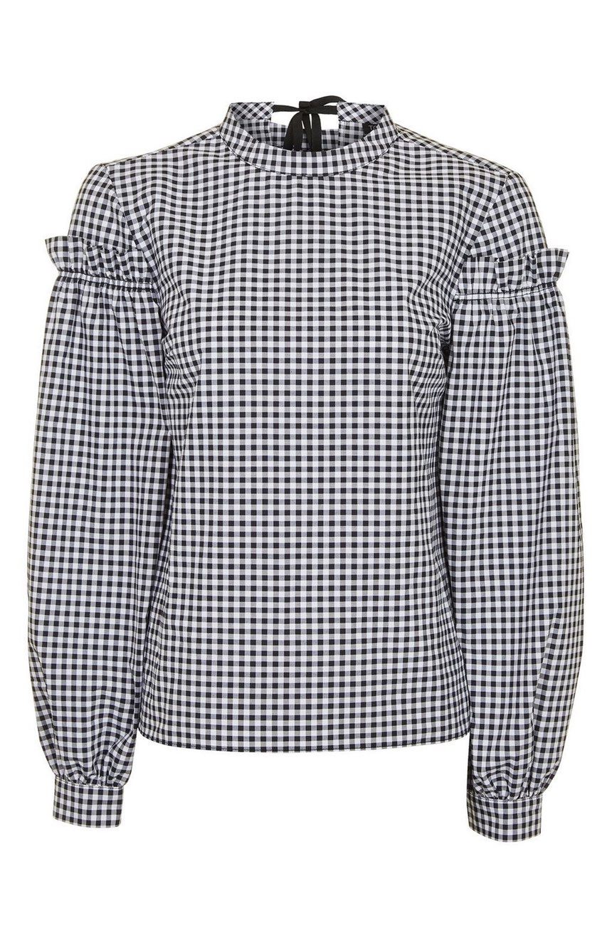 Steal: Olivia Palermo’s Instagram Topshop Gingham Mutton Sleeve Top ...