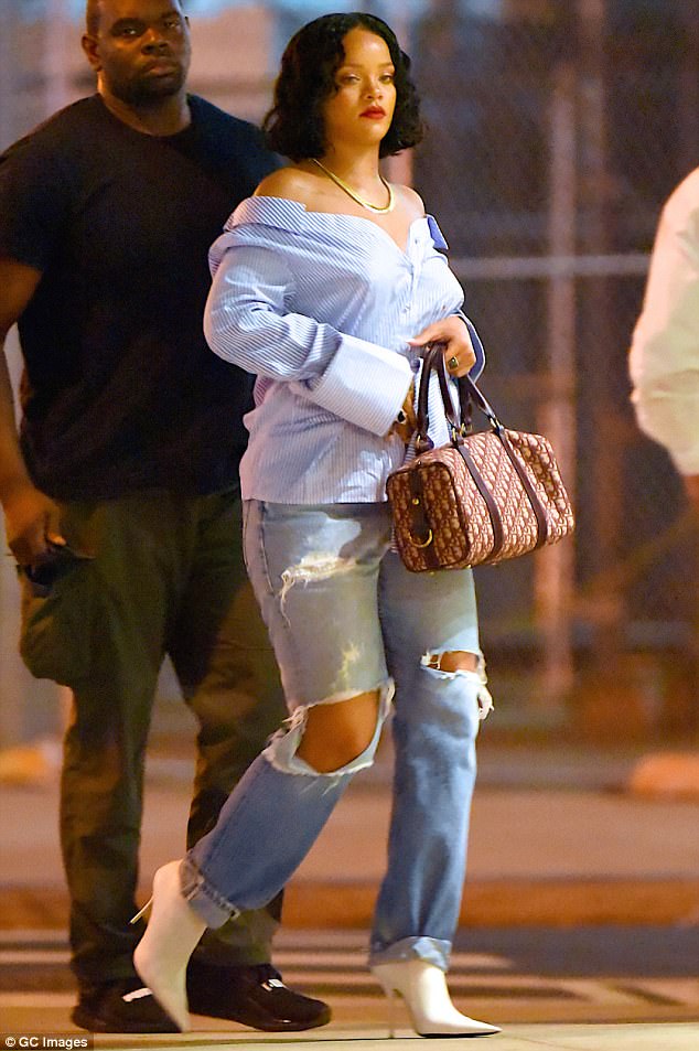 Splurge: Rihanna's NYC Off White Striped Shirt and Ankle Boots