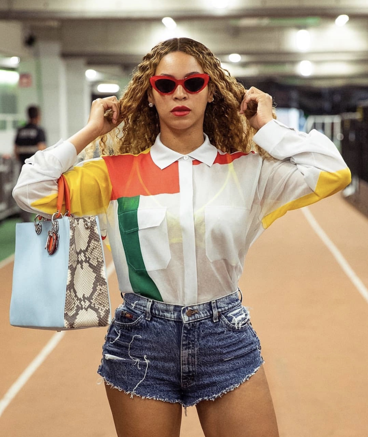 Beyonce Poses for the 'Gram in a Celine Spring 2018 Colorblock
