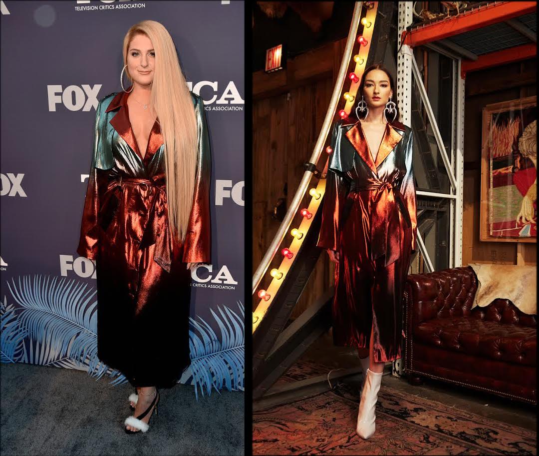 Meghan Trainor Wears Cindy Trench Coat by Victoria Hayes to the TCA  Upfronts in Hollywood – Fashion Bomb Daily