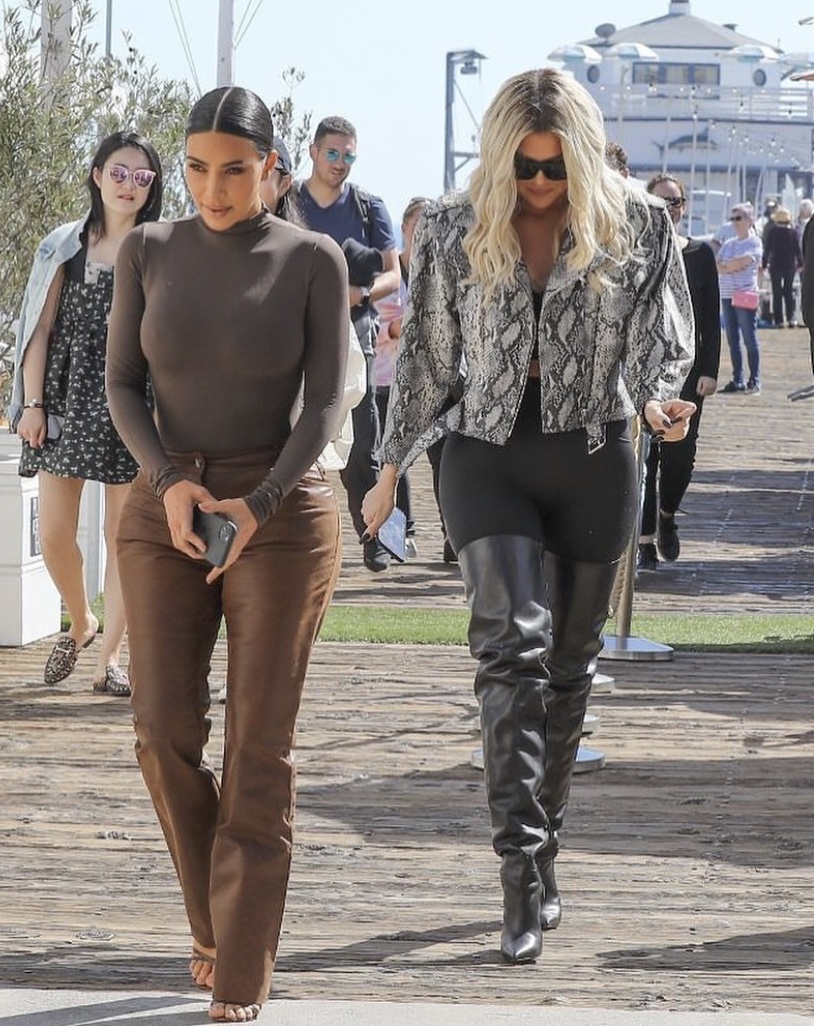 khloe kardashian leather pants