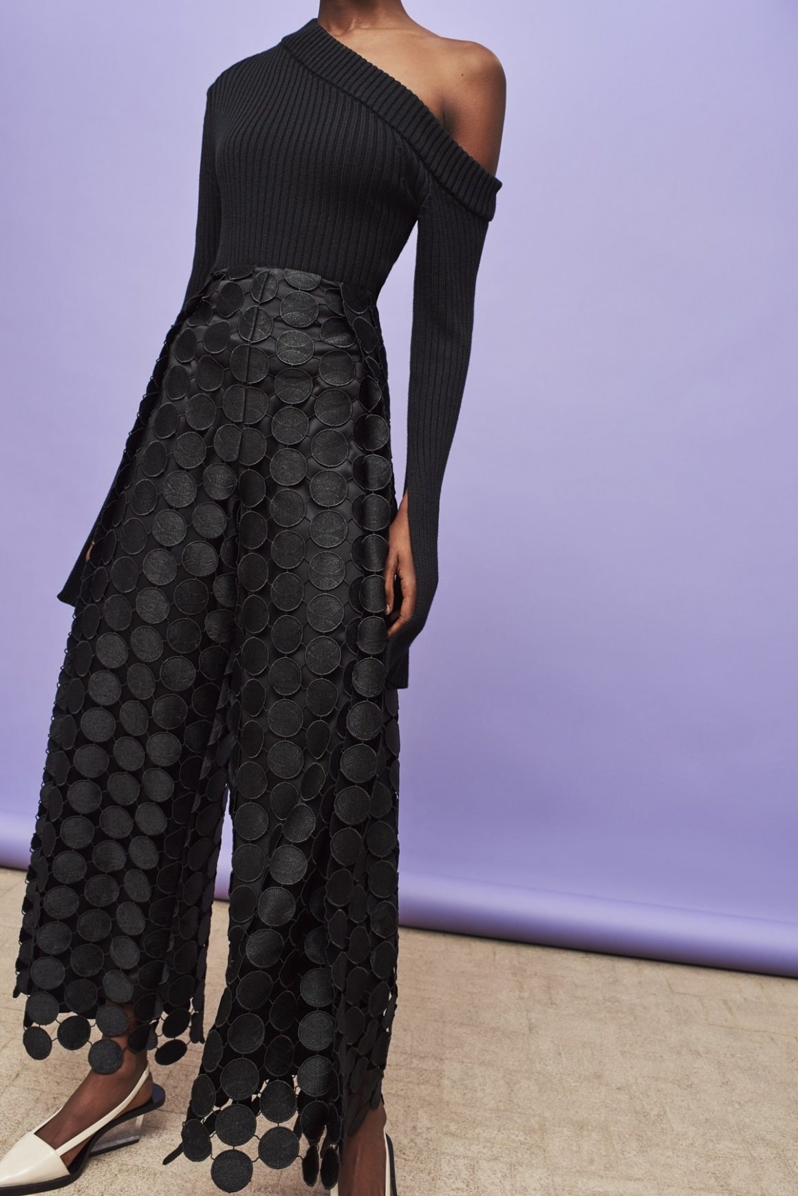 You Ask, We Answer: Tamron Hall Wears Black Circular Lace Cut Out Pants ...