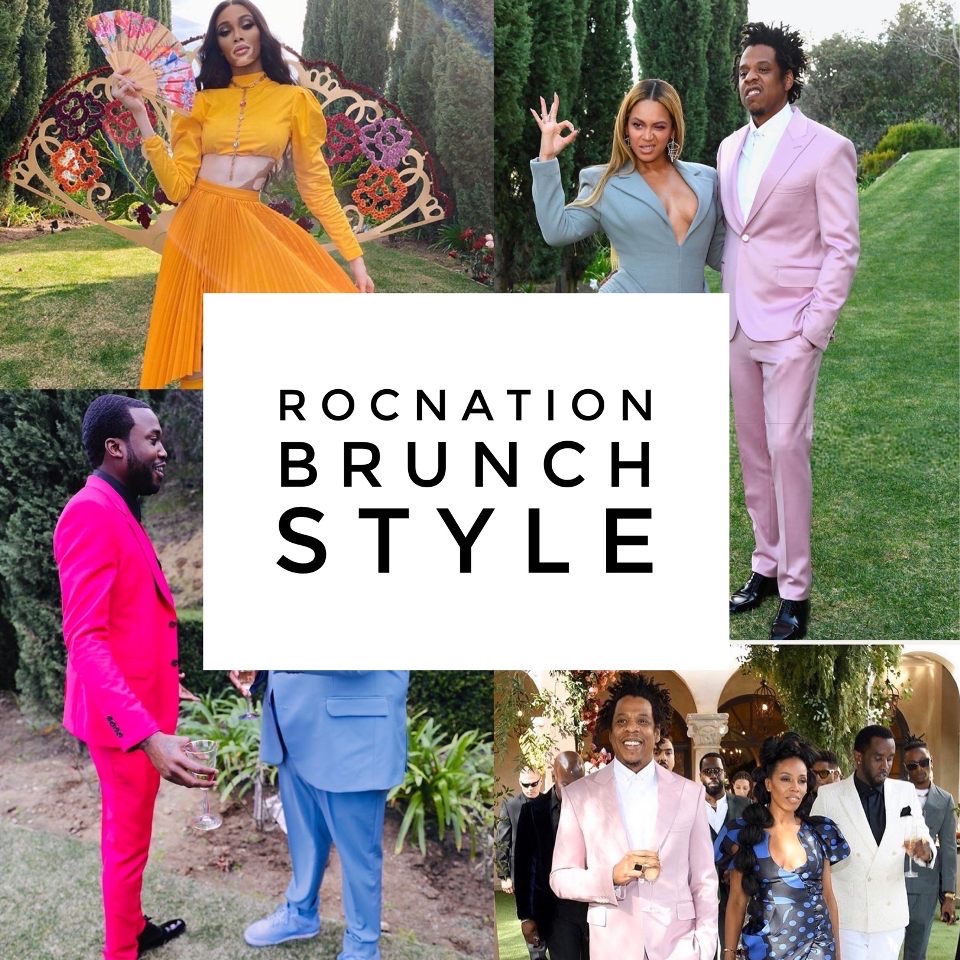 A Bosses' Brunch: Rock Nation Host Annual Brunch in Los Angeles California. Beyoncé in Murano Fancesco, Jay Z in Davidson Frere, Rihanna in Bottega Veneta and so Much More!!