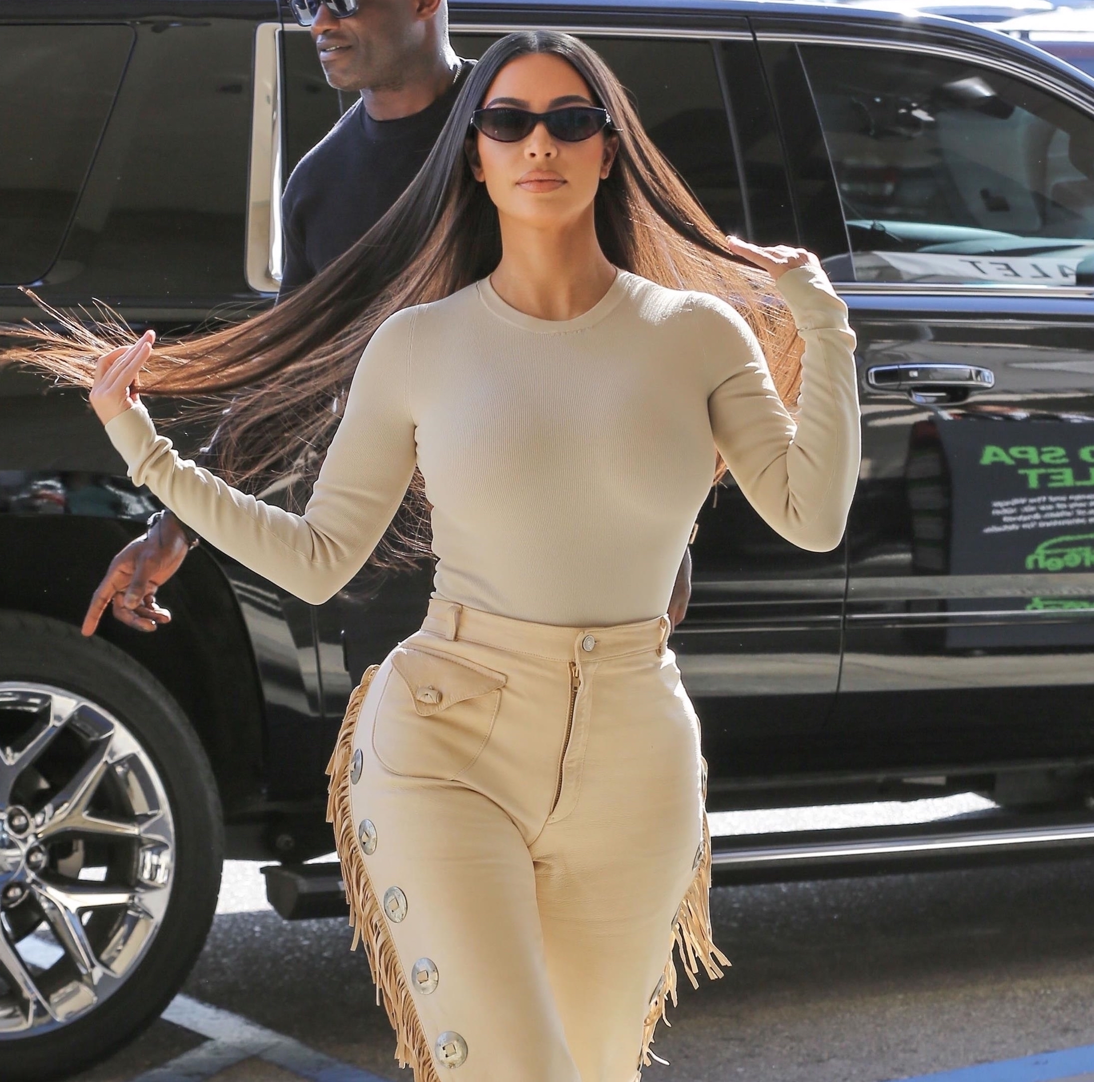 Hot! or Hmm..? Kim Kardashian's Fringed Nude Leather Pants