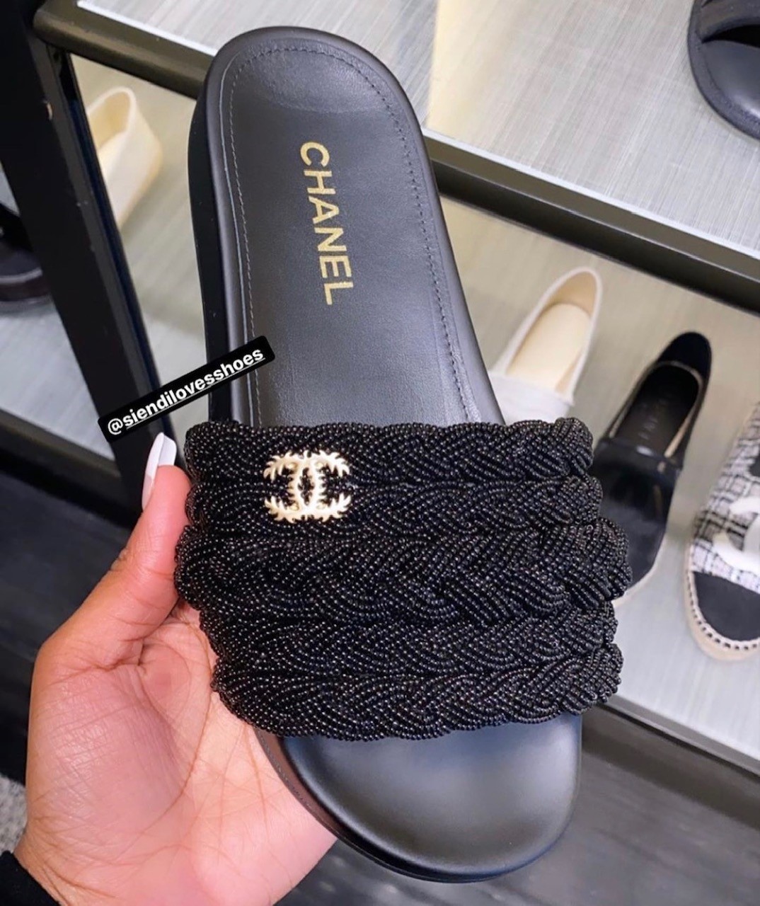 Bomb Product of the Day: Chanel Black Pearl Slides – Fashion Bomb Daily