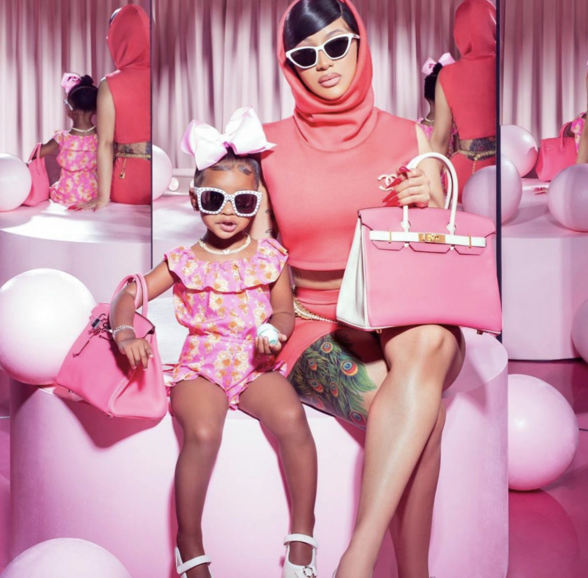 cardi kulture pink birkin hermes bags pretty vibes matching daughter gave match magazine wear celebrity bomb morgan