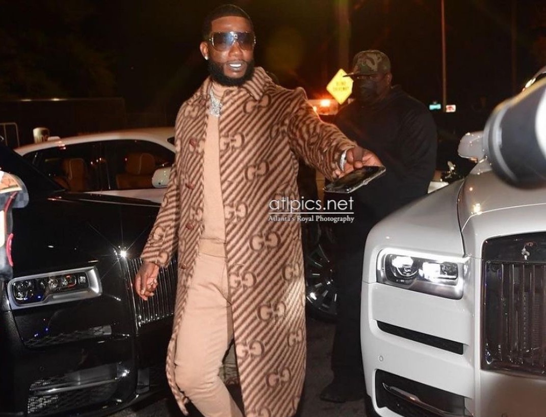 Gucci Mane Wears 10 000 Outfit For Verzuz Battle With Jeezy Including A 6 300 Gucci Monogram Coat And 795 Christian Louboutin Brown Satin Shoes Fashion Bomb Daily Style Magazine Celebrity Fashion Fashion