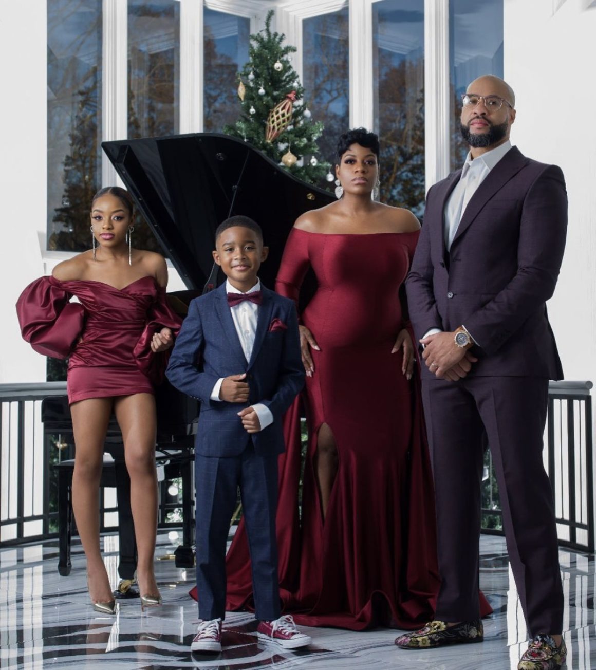 Fantasia’s Holiday Photoshoot Red Gown by Fashion Bomb Daily x Shea
