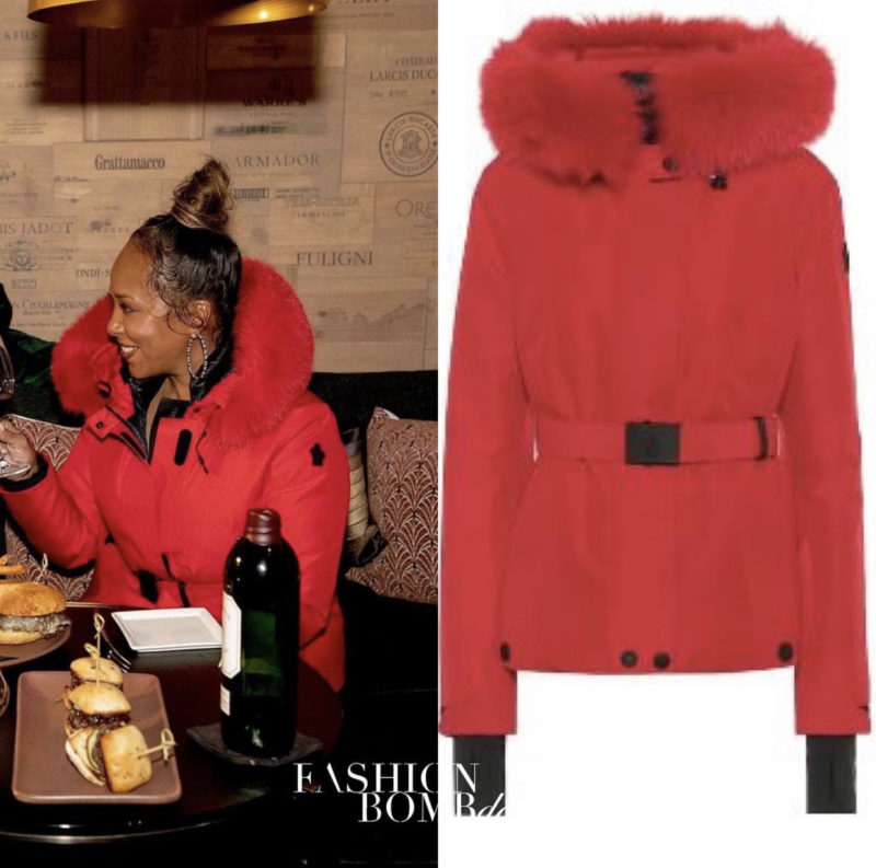 Marjorie Harvey Brought Fashion to the Slopes in Red Moncler Hooded Fur  Jacket, Beige Louis Vuitton Shearling 3D Flamingo and Snake Belted Coat,  and Pink Oscar De La Renta FW20 Feather Coat –