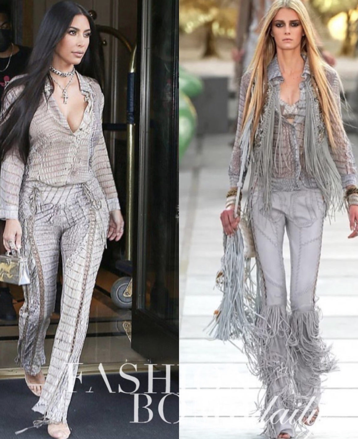 Kim Kardashian Steps out in NYC in Roberto Cavalli Spring 2011 Snake Print  Pants and Top, The Fashion Bomb Blog