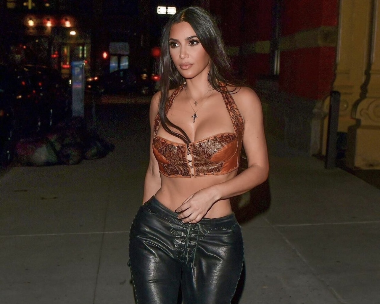 Kim Kardashian West in Roberto Cavalli Couture by Peter Dundas