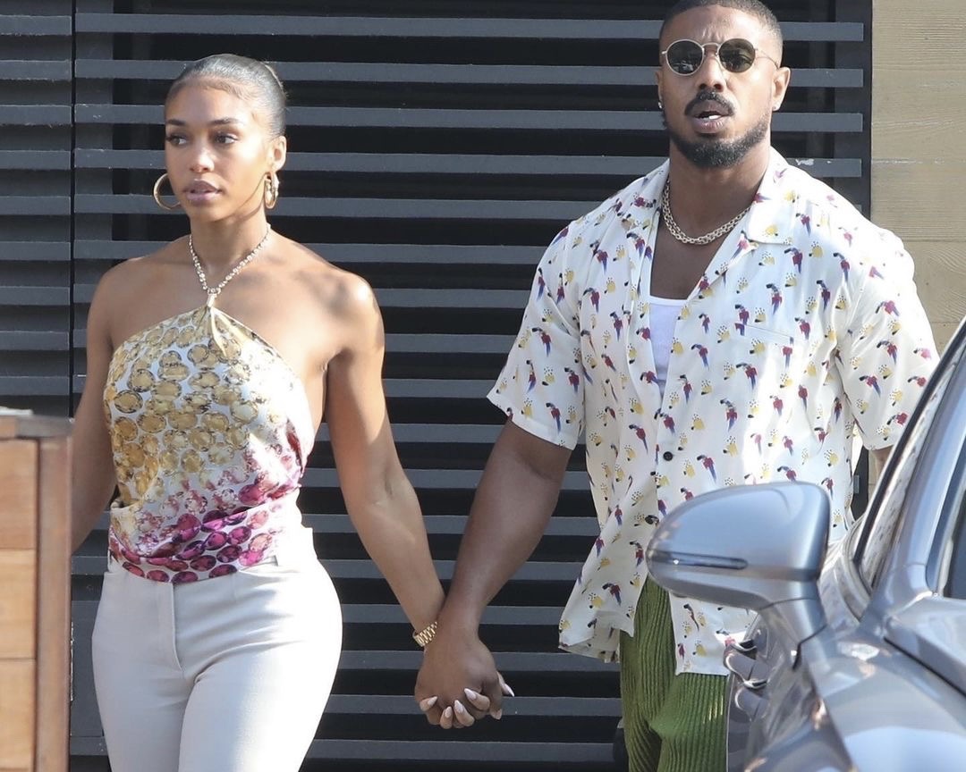 Lori Harvey and Michael B. Jordan Spotted Holding Hands After Lunch Date at  Nobu: Michael B. Jordan Wears Saint Laurent Allover Print Shirt and Issey  Miyake Green Plisse Shorts With Lori Harvey
