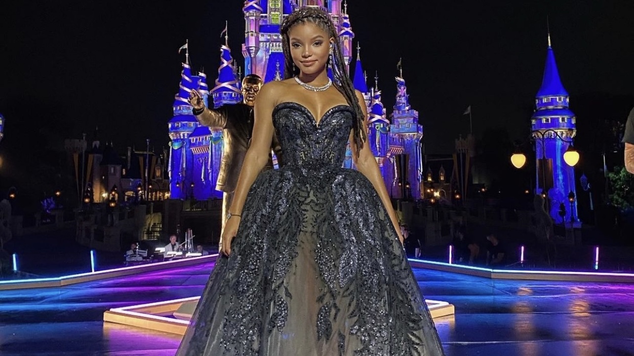 Halle Bailey Taps Into Her Inner Disney Princess Wearing Elie Saab Spring  2021 Couture Black Strapless Gown at Disney's 'The Most Magical Story on  Earth: 50 Years of Walt Disney World' –