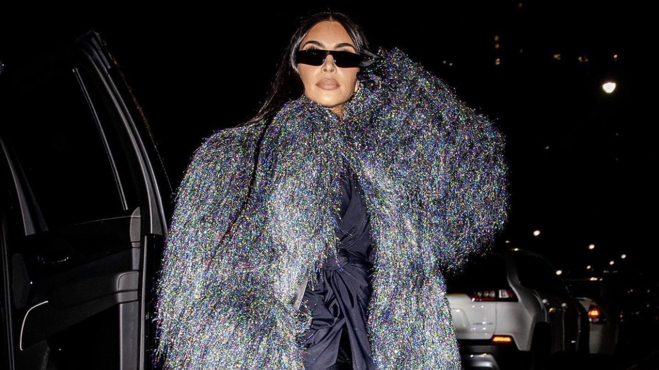 Kim Kardashian Spotted in NYC Wearing Balenciaga Black Look and Glitter Fur  Coat to 'Saturday Night Live' Rehearsals – Fashion Bomb Daily