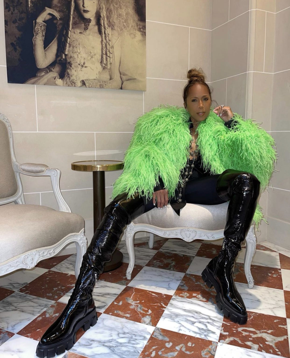 Marjorie Harvey Slays Paris Fashion Week: Style Moments Featuring Valentino  Pink Trench, Chanel Tweed Jumpsuit, Awake Mode Tan Laser Cut Circle Skirt +  More – Fashion Bomb Daily