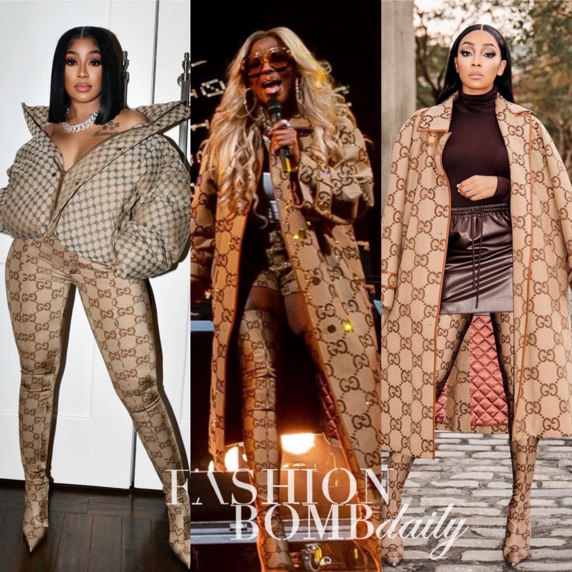 Celebs Love Yung Miami Monica and Mary J. Blige Spied in Gucci x Balenciaga Hacker Project Pieces