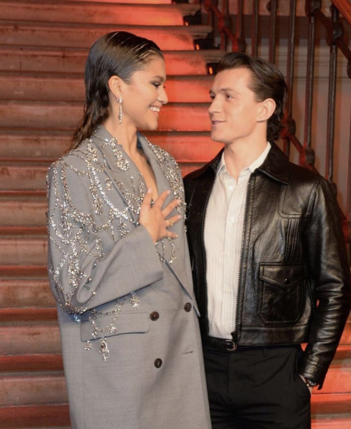 Zendaya and Tom Holland Are ‘Couple Goals at the London Premiere of Spider Man No Way Home Zendaya Wears Alexander McQueen Spring 2022 Crystal3