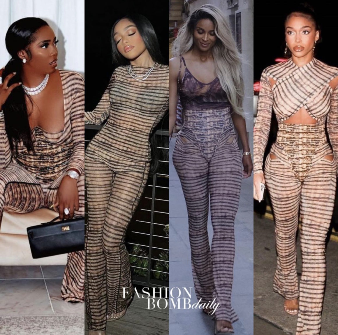 Celebs Love: Tiwa Savage, Jodie Woods, Ciara and Lori Harvey Spotted in  KNWLS by Charlotte Knowles Checked-Striped Tops and Pants, The Fashion  Bomb Blog