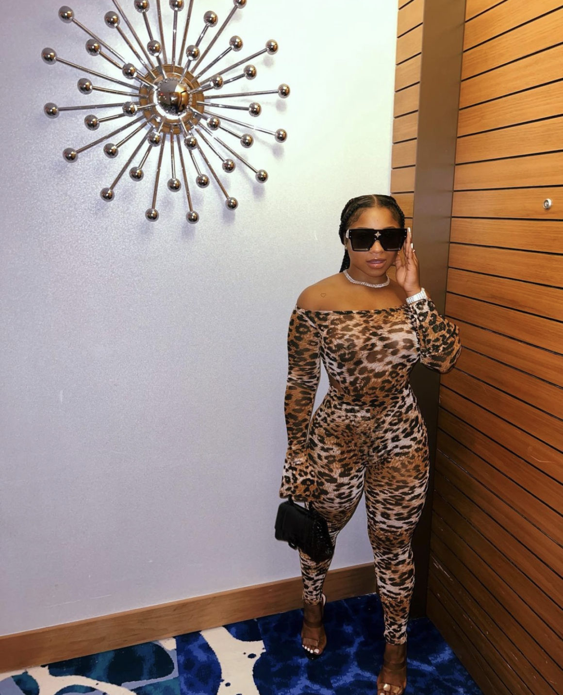 Reginae Carter Takes a Step on the Wild Side Wearing Fashion Nova Leopard  Print Off-The-Shoulder Bodysuit and Legging Set – Fashion Bomb Daily