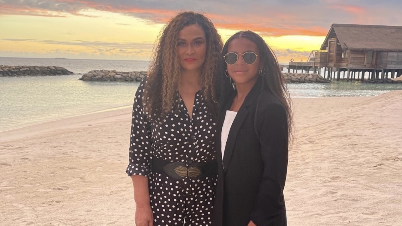 Tina Knowles Shares New Photo of Blue Ivy on Her Birthday Beyonces Oldest Kid Rocks Black and White Look Paired with Balenciaga Sock Sneakers cover