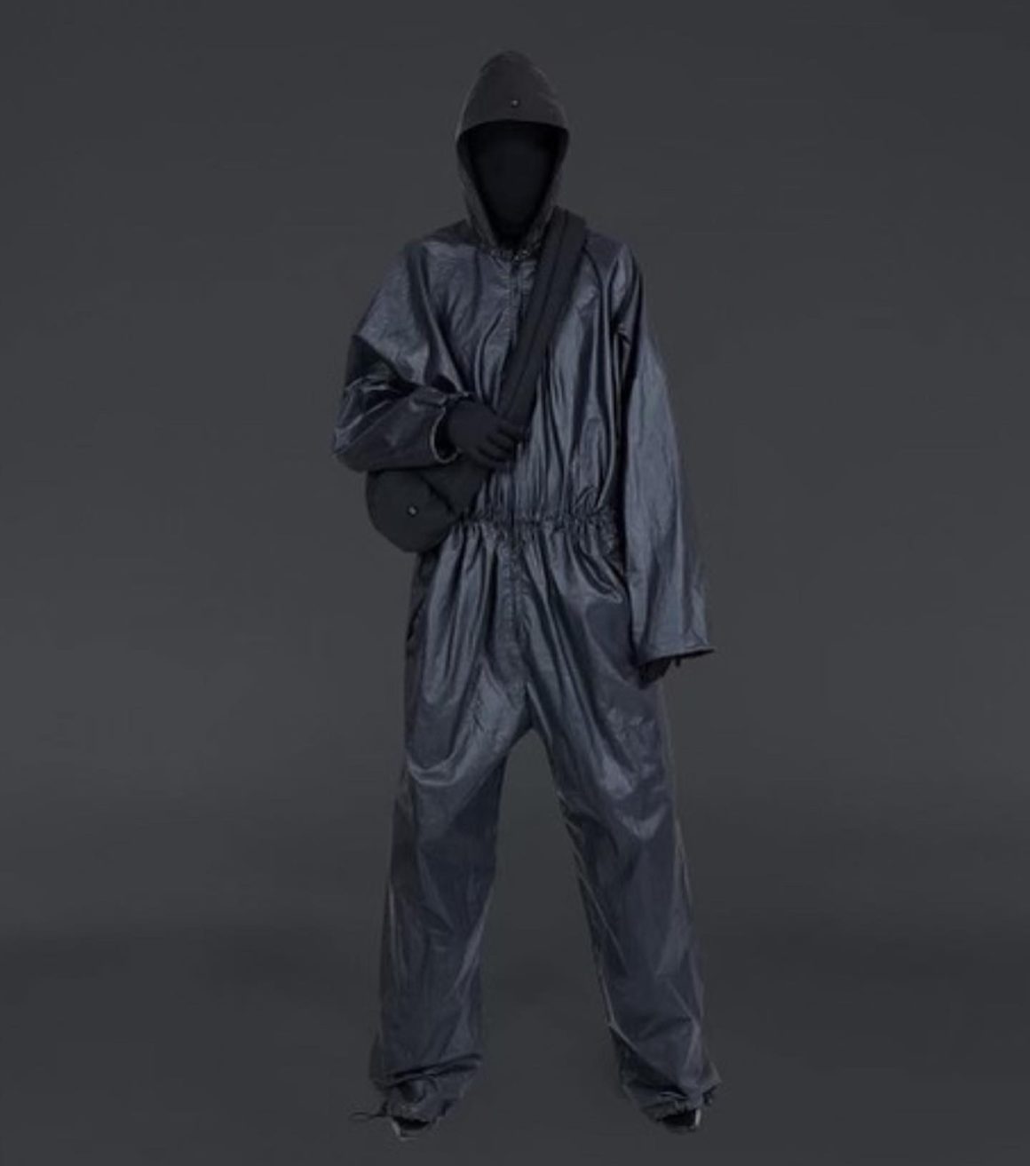 West Releases Images Cryptic Balenciaga x Gap Collection (Black Parkas, Jumpsuits, and Boots)