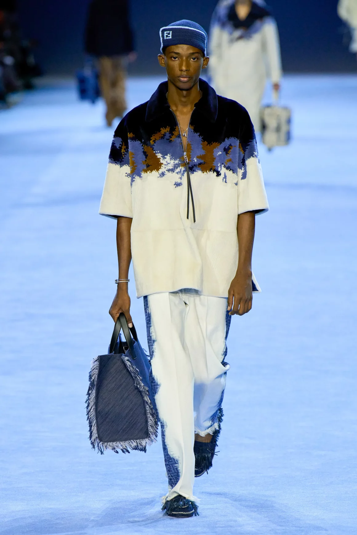 Jayda Cheaves Steps Out in a Blue and White Louis Vuitton Set