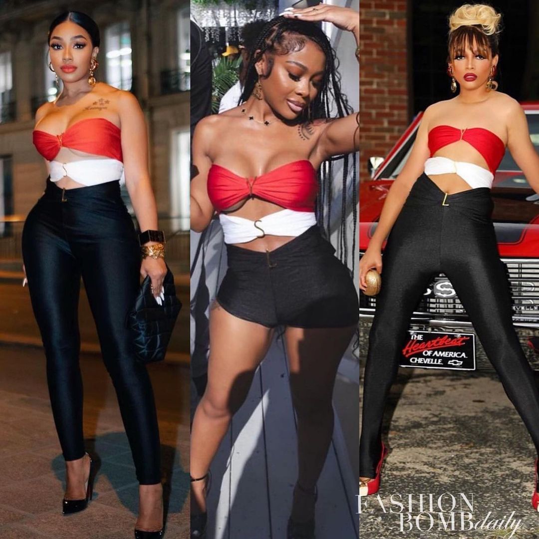 Who Wore It Better: Joie Chavis and Yung Miami Spied in Chanel Fall 2021  Red Embroidered Sleeveless Turtleneck Top – Fashion Bomb Daily