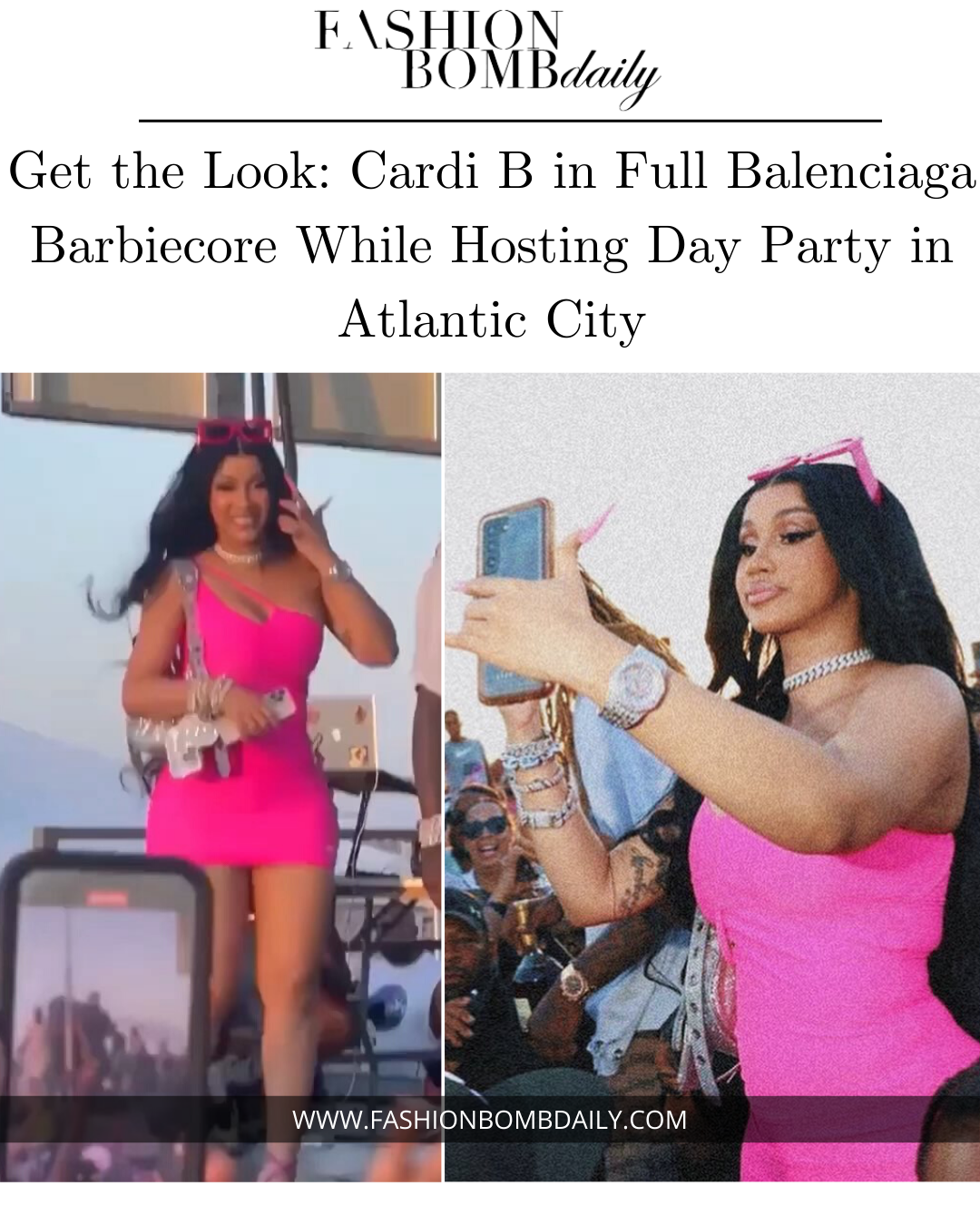 Cardi B Attends Drake Superbowl Party with Offset Wearing Pink Chanel Crop  Top and Skirt – Fashion Bomb Daily