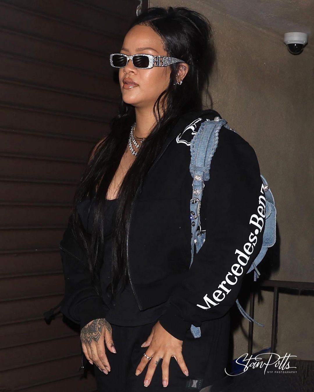 Rihanna Embraces Street Style Post Baby in Black Balenciaga Supreme Jerseys Nike and More1