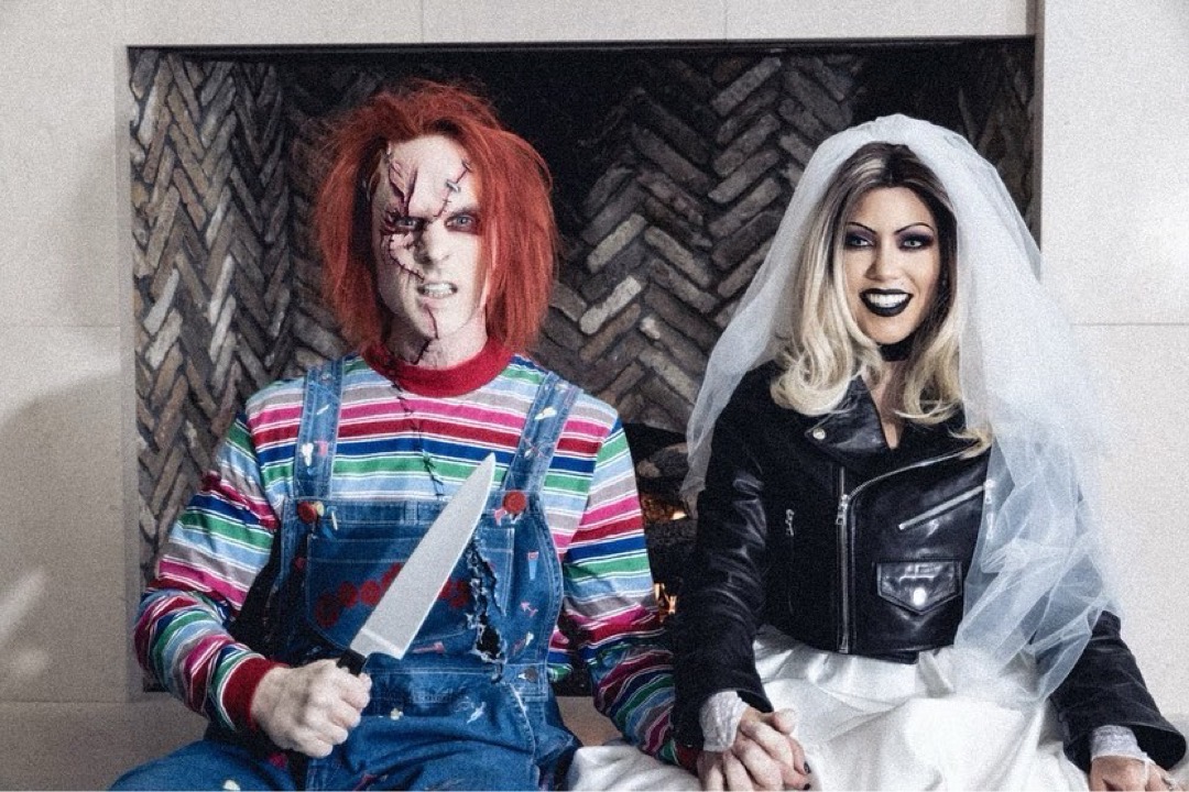 Couples Halloween Costume- Chucky and Bride  Halloween bride costumes,  Hollywood halloween costumes, Bride of chucky costume