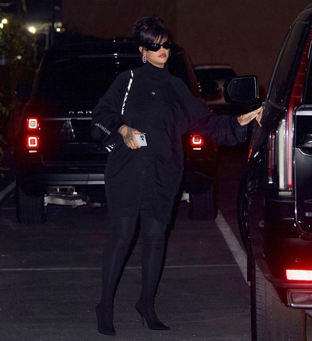 Rihanna Brought the Heat to the Studio In Balenciaga Pantaleggings, Wire  Cat Sunglasses and More! – Fashion Bomb Daily