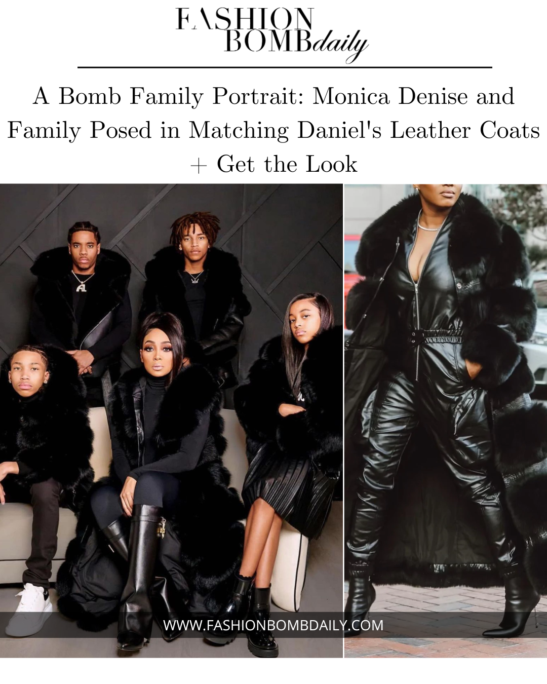 A Bomb Family Portrait Monica Denise and Family Posed in Matching Daniels Leather Get the Look 1