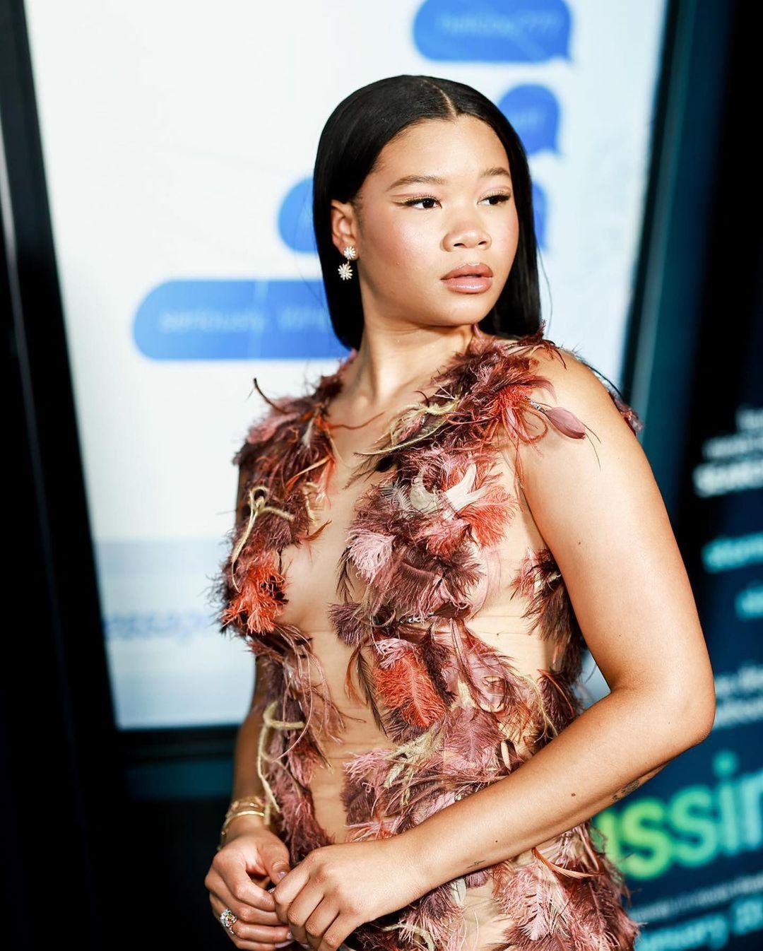 Fashion Bomb Couple Storm Reid and Shedeur Sanders Attended the Premiere Missing Wearing Balmain and Gucci1