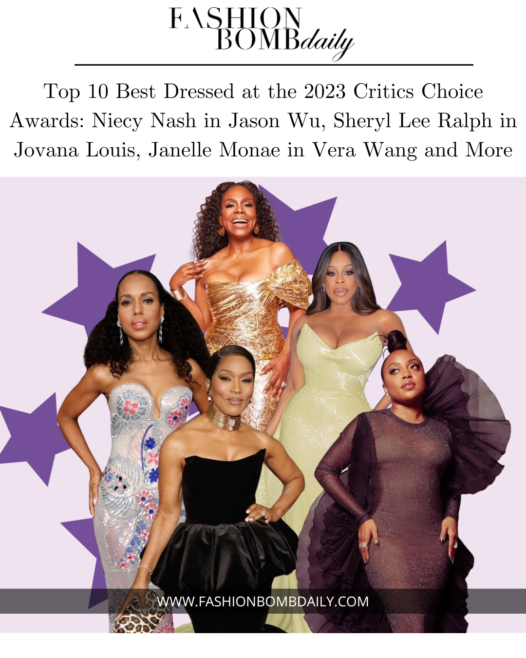 Top 10 Best Dressed at the 2023 Critics Choice Awards Niecy Nash in Jason Wu Sheryl Lee Ralph in Jovana Louis Janelle Monae in Vera Wang and More