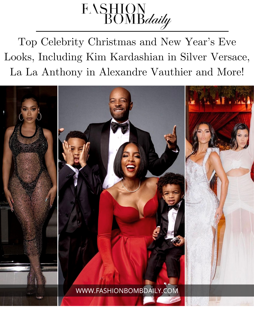 High Superstar Christmas and New Yr’s Eve Appears, Together with Kim Kardashian in Silver Versace, La La Anthony in Alexandre Vauthier and Extra!