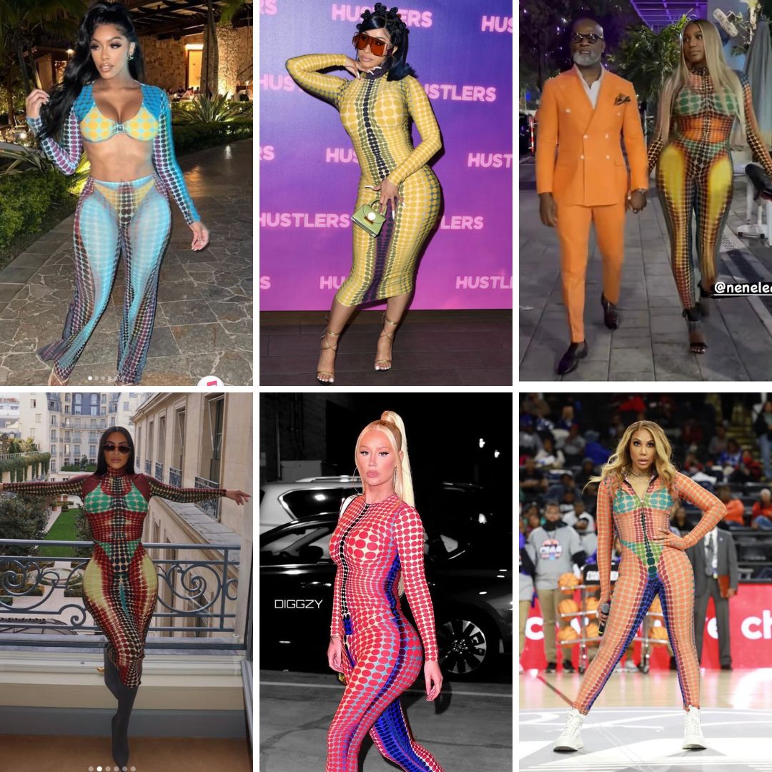 Nene Leakes, Tamar Braxton, Iggy Azale, Porsha Williams and More Spotted in Jean Paul Gaultier Iconic Dotted Print