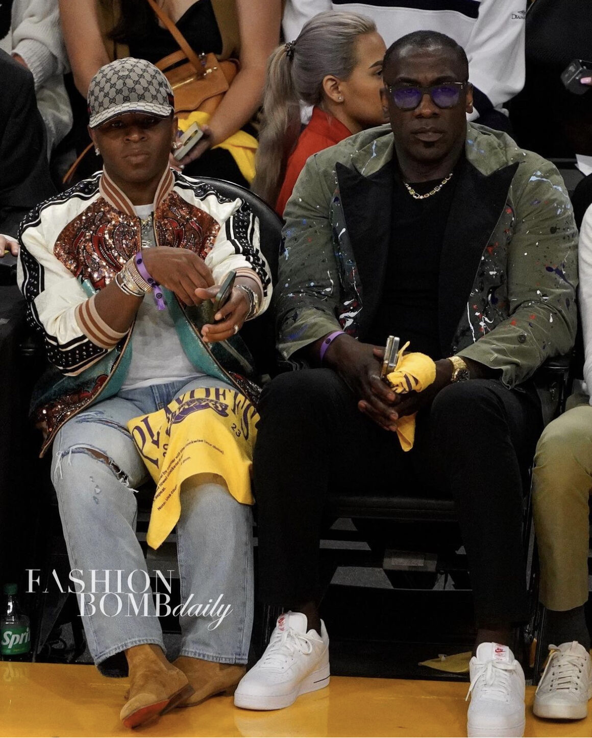 Lil Baby Sitting Courtside In a Louis Vuitton Hat & Jacket With