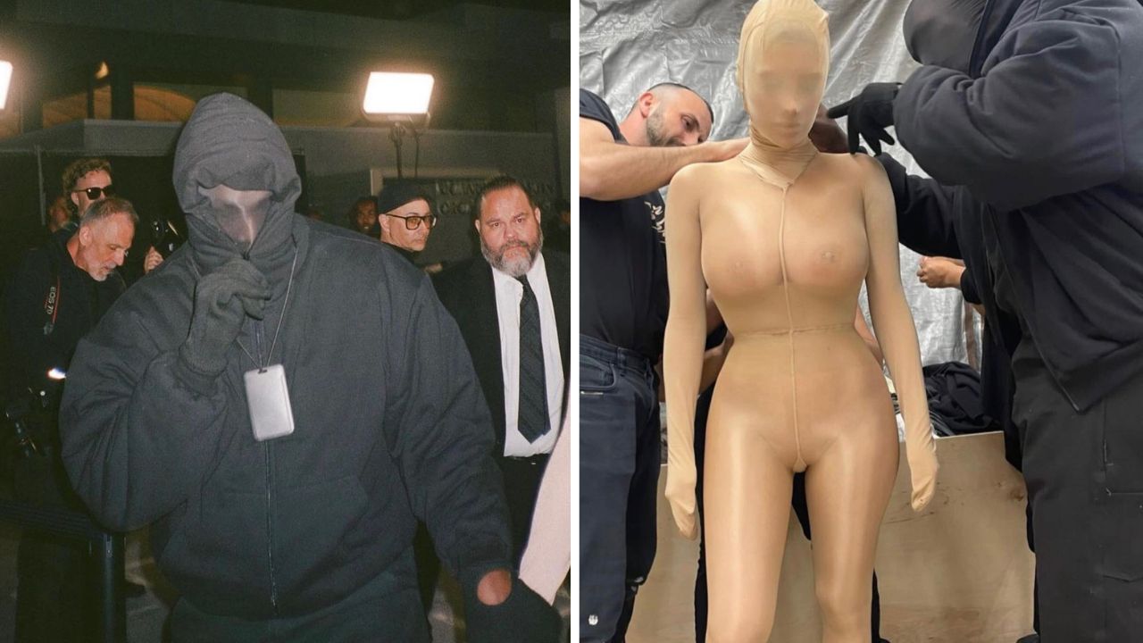 Kanye West and Wife Bianca Censori Wear Coordinating Face Masks at ‘Fear of God’ FW23 Runway Show