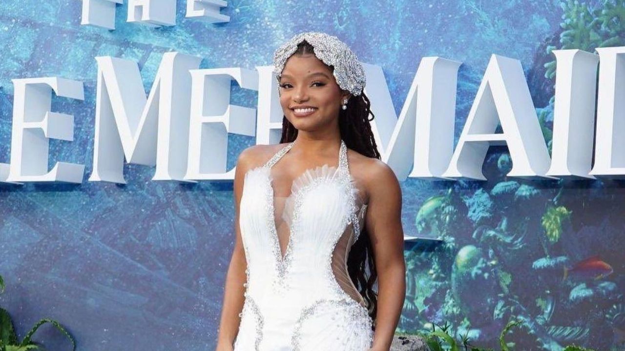 Halle Bailey Shines Bright in a Miss Sohee gown at the Little Mermaid Premiere in London & More