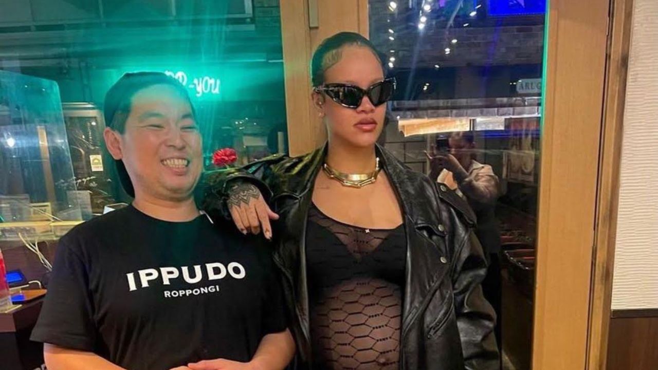 Rihanna Wore a Black Balenciaga Biker Jacket with a Savage X Fenty Slip Costume Whereas in Tokyo