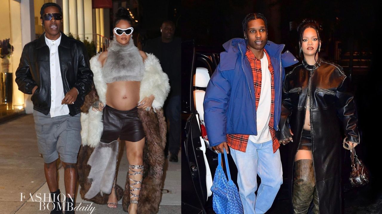 Rihanna Wore Loewe Fall 2023, Pimples Studio and Prada whereas on Date Nights with A$AP Rocky this Week