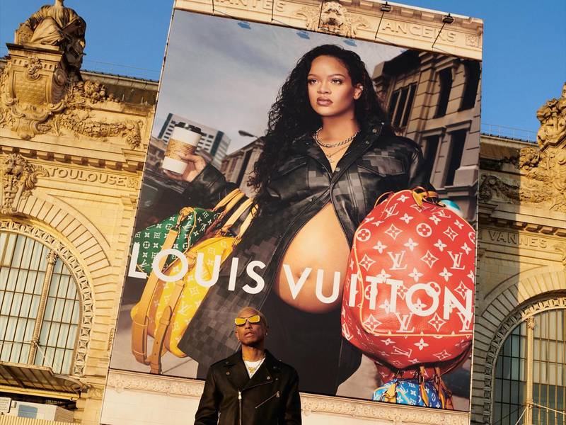 Rihanna's Louis Vuitton Speedy Bags Ads in Canal Street Colors