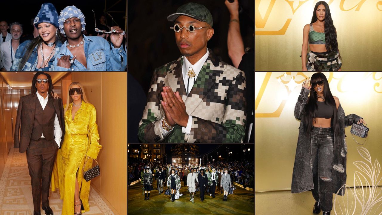 On the Scene at Pharrell Wiliams Louis Vuitton Spring '24 Collection Debut  in Paris: Beyonce & Jay-Z, Rihanna & ASAP Rocky, Kim Kardashian, Zendaya &  More – Fashion Bomb Daily
