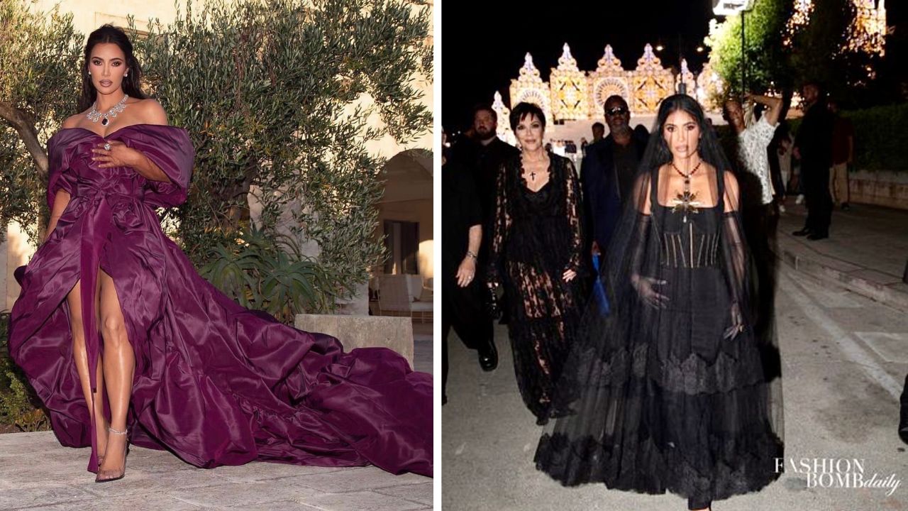 Dolce & Gabbana Ambassador Kim Kardashian Wore Two Iconic D&G Gowns to their Alta Moda Festivities in Puglia, Italy