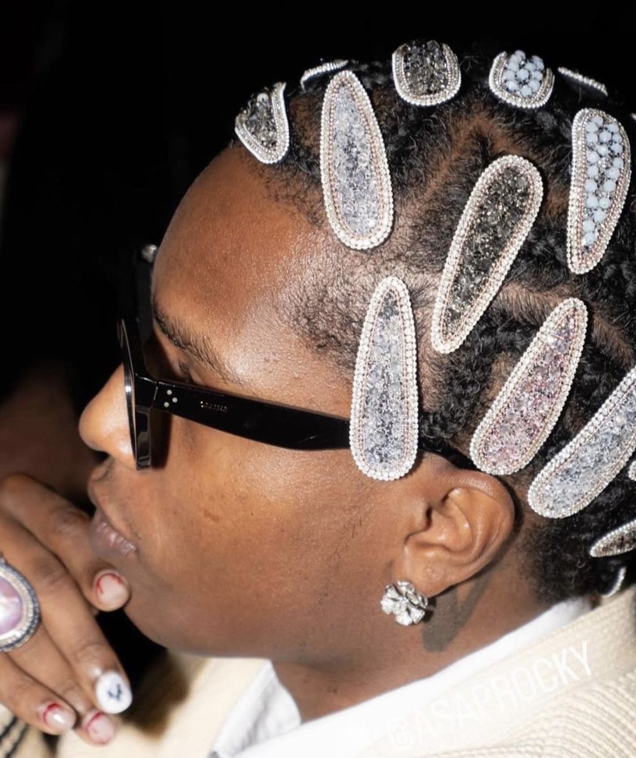 Fashion Bomb Hair: Asap Rocky's Oversized Rhinestone Hair Pins