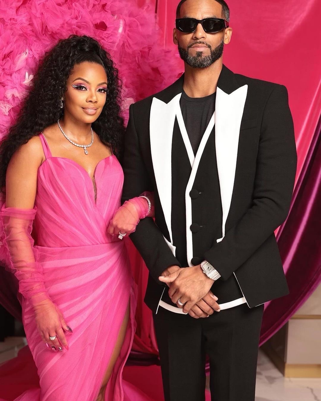 Mielle Organics CEO Monique Rodriguez Celebrated Her 40th Birthday in a Pink Custom Nicole Felicia Gown with Rene Caovilla Heels to her Cirque Du Moleil Theme Party More 2