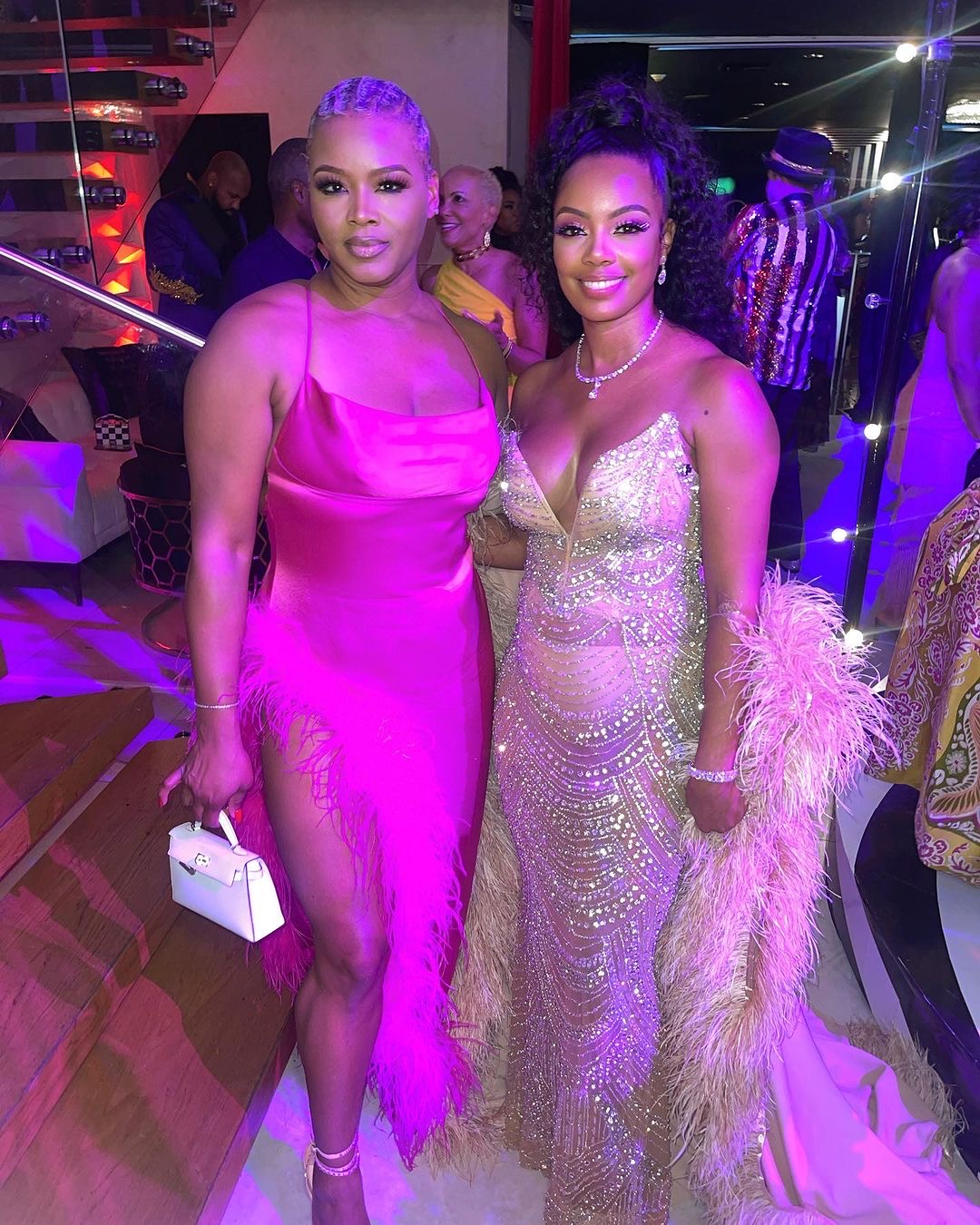 Mielle Organics CEO Monique Rodriguez Celebrated Her 40th Birthday in a Pink Custom Nicole Felicia Gown with Rene Caovilla Heels to her Cirque Du Moleil Theme Party More 8