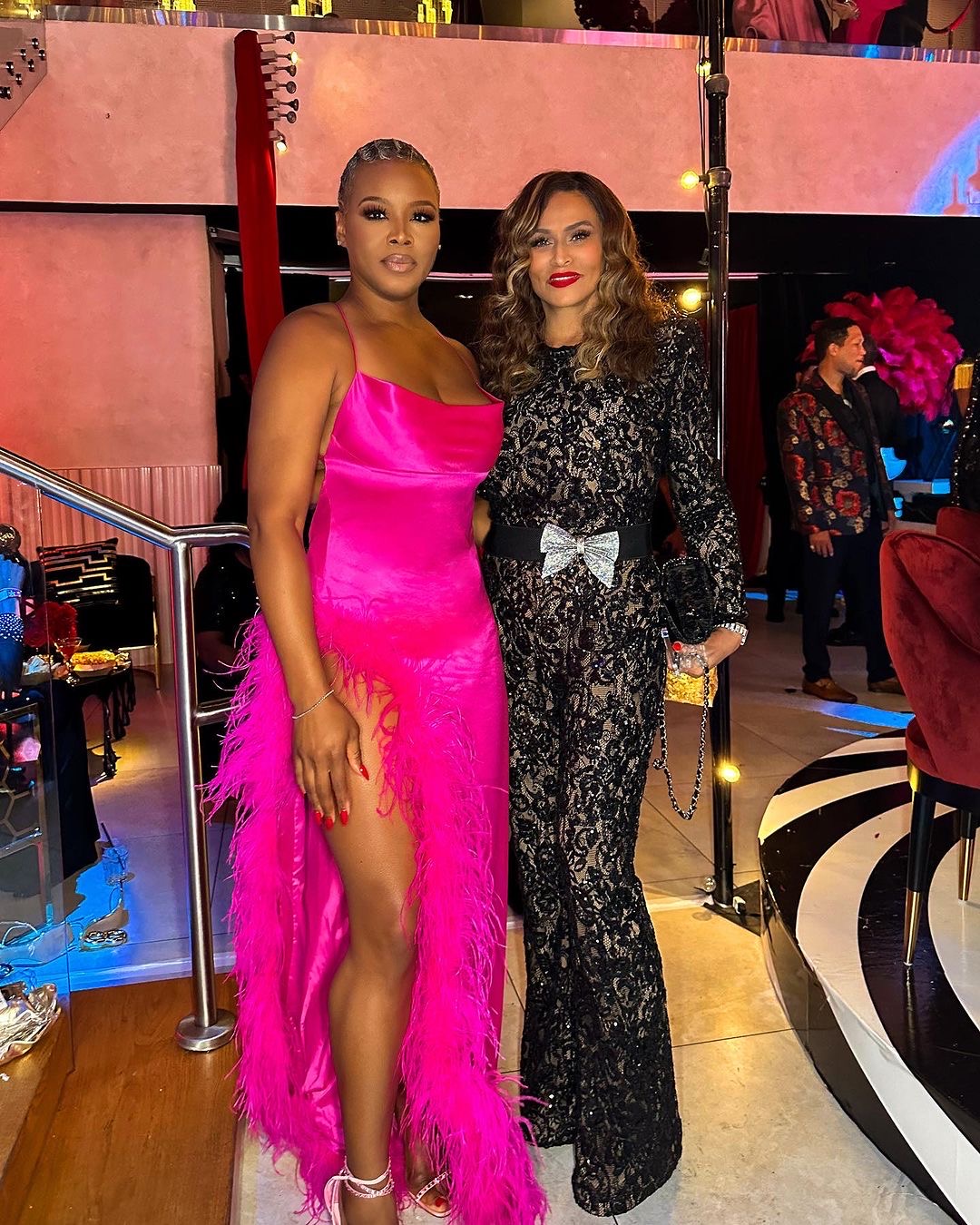 Mielle Organics CEO Monique Rodriguez Celebrated Her 40th Birthday in a Pink Custom Nicole Felicia Gown with Rene Caovilla Heels to her Cirque Du Moleil Theme Party More 9