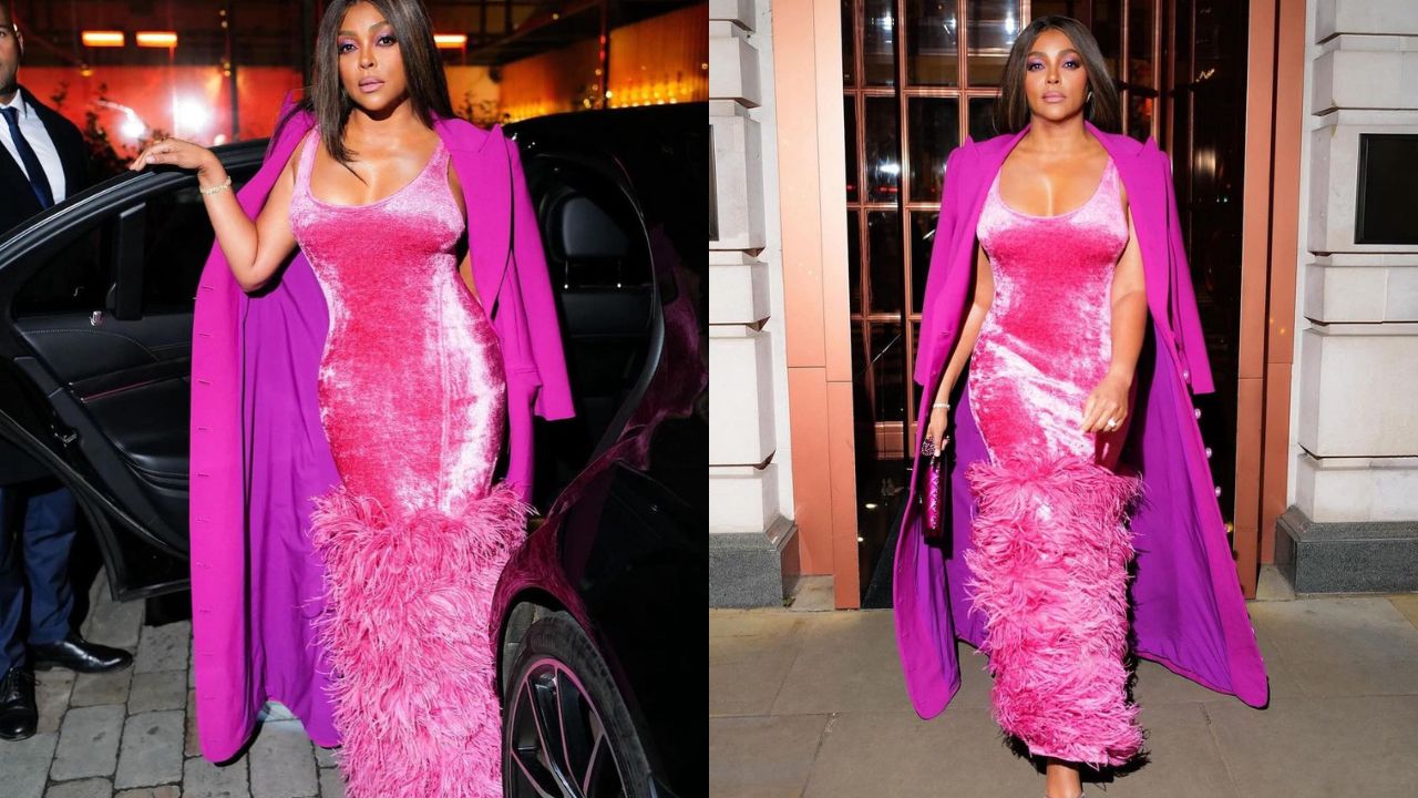 Fashion Bomb Style: Actress Taraji P. Henson Wore a $2,550 Pink LAPOINTE Monochromatic Look to the Color Purple Premiere in London