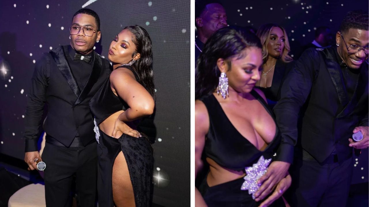 Fashion Bomb Couple: Ashanti Attended the 2023 White & Black Ball in a Kenny Kas Gown with Nelly + Rumor Report: Ashanti Pregnant?